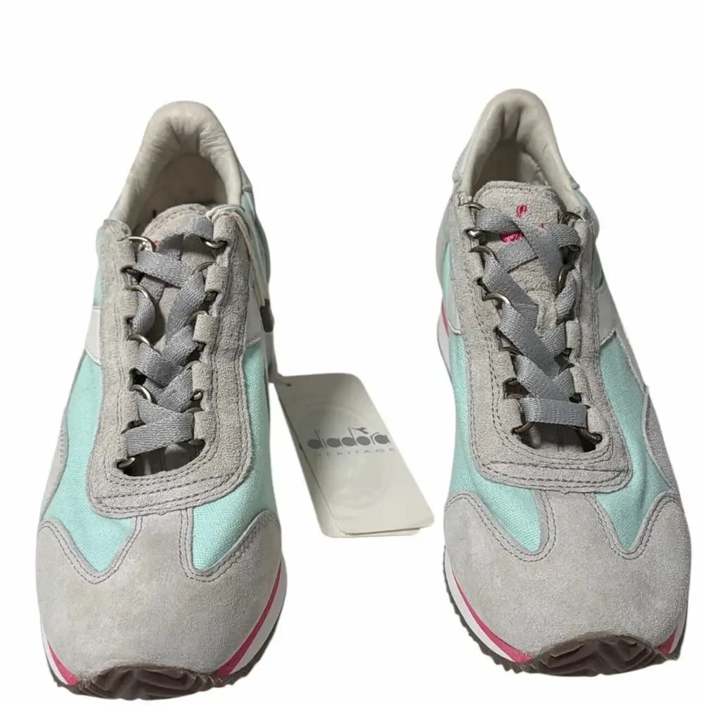 Diadora Heritage Equipe W SW HH Sneakers Womens 5.5 Sky Blue White Suede NWT